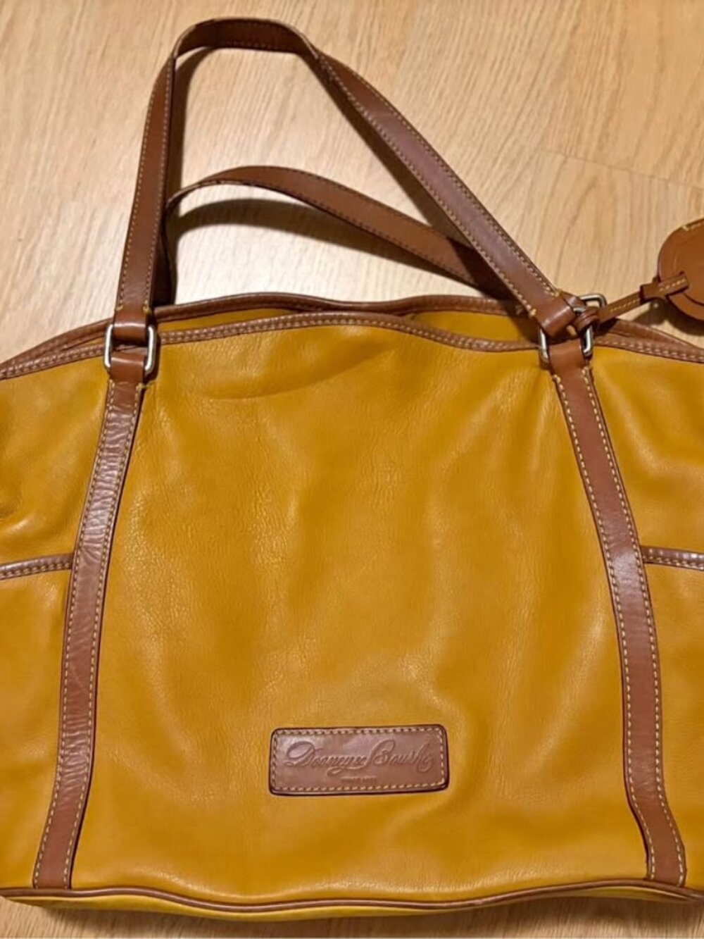 Dooney & Bourke Mustard Yellow Large Vintage Leather Purse